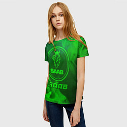 Футболка женская Saab - green gradient, цвет: 3D-принт — фото 2