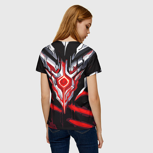 Женская футболка Абстрактная красная руна / 3D-принт – фото 4