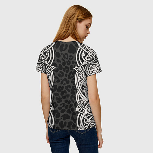 Женская футболка Скандинавский кельтский узор / 3D-принт – фото 4