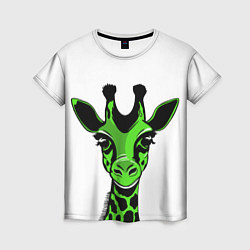 Футболка женская Зеленый жираф, цвет: 3D-принт