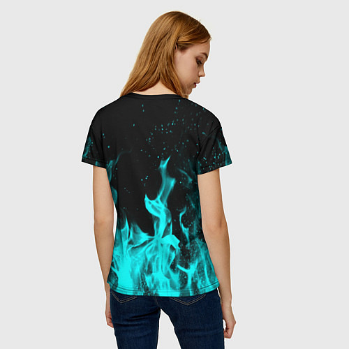 Женская футболка The elder scrolls neon flame / 3D-принт – фото 4