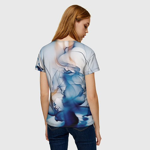 Женская футболка Синий батик / 3D-принт – фото 4