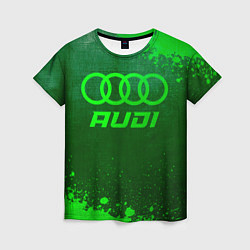 Женская футболка Audi - green gradient