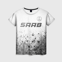 Женская футболка Saab - white gradient посередине