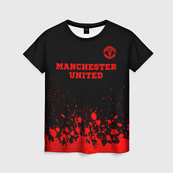 Женская футболка Manchester United - red gradient посередине