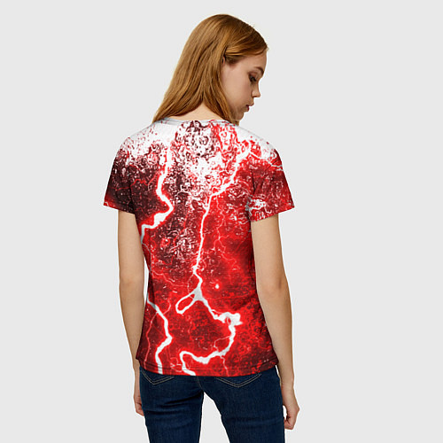 Женская футболка Dead by daylight молнии в красках / 3D-принт – фото 4