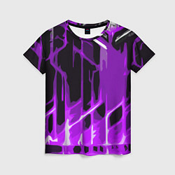 Футболка женская Abstract purple stripes on a black background, цвет: 3D-принт