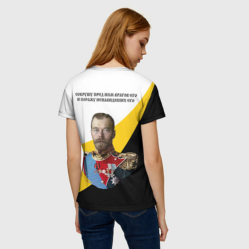 Женская футболка Сокрушу пред ним врагов его малый черный крест Ник / 3D-принт – фото 4