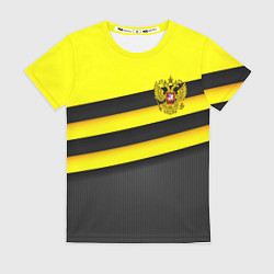 Женская футболка Герб РФ геометрия линии