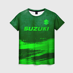 Футболка женская Suzuki - green gradient посередине, цвет: 3D-принт