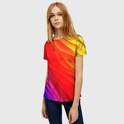 Футболка женская Абстрактные волны текстура, цвет: 3D-принт — фото 2