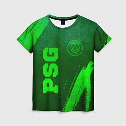 Женская футболка PSG - green gradient вертикально