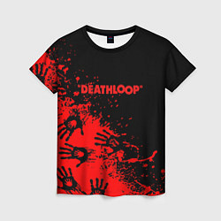 Женская футболка Deathloop руки краска