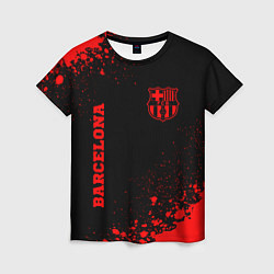 Женская футболка Barcelona - red gradient вертикально