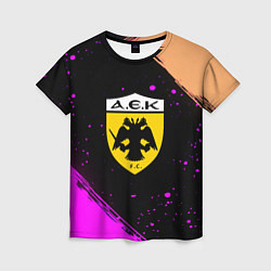 Женская футболка AEK fc geometry splash