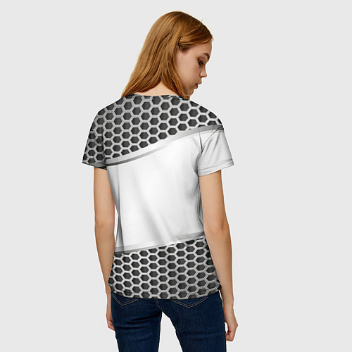 Женская футболка Peugeot carbon metal / 3D-принт – фото 4
