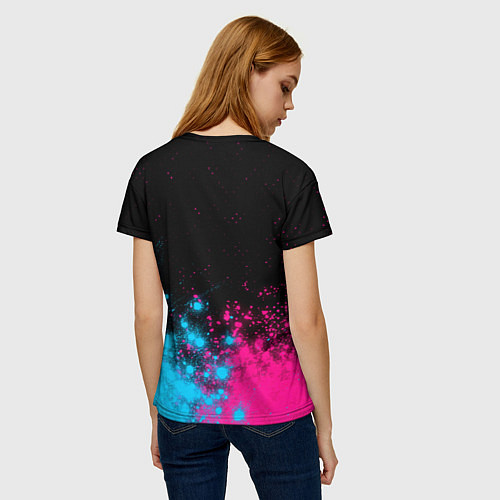 Женская футболка Король и Шут - neon gradient посередине / 3D-принт – фото 4