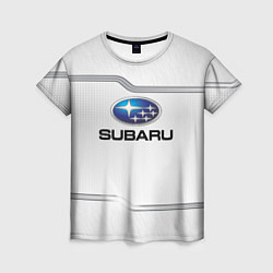 Женская футболка Subaru auto steel metal