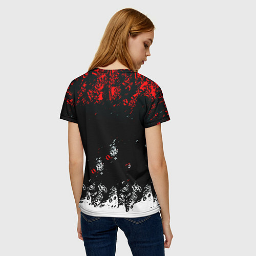 Женская футболка Ведьмак лого брызги красок / 3D-принт – фото 4