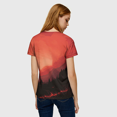 Женская футболка Волк воет на луну / 3D-принт – фото 4