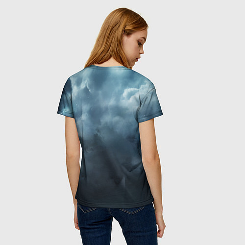 Женская футболка Волк ночью под луной / 3D-принт – фото 4