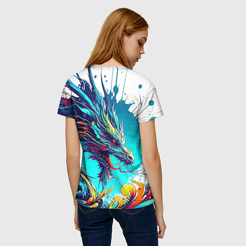 Женская футболка Japanese dragon - tattoo irezumi / 3D-принт – фото 4