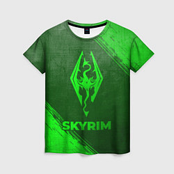 Футболка женская Skyrim - green gradient, цвет: 3D-принт