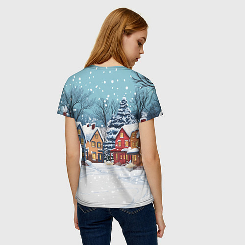 Женская футболка Пустой зимний дворик / 3D-принт – фото 4