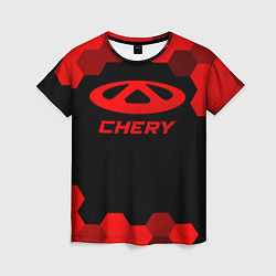 Женская футболка Chery - red gradient