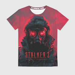 Женская футболка Stalker 2 в противогазе