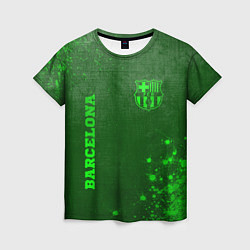 Женская футболка Barcelona - green gradient вертикально