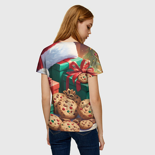 Женская футболка Рождественские подарки / 3D-принт – фото 4