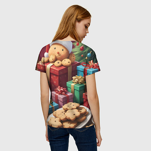Женская футболка Рождественское печенье / 3D-принт – фото 4