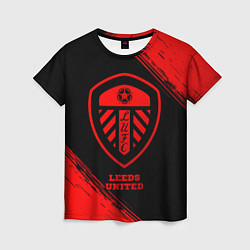 Женская футболка Leeds United - red gradient