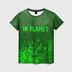 Женская футболка In Flames - green gradient посередине