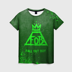 Женская футболка Fall Out Boy - green gradient