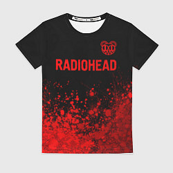 Футболка женская Radiohead - red gradient посередине, цвет: 3D-принт