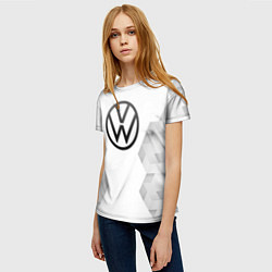 Футболка женская Volkswagen white poly, цвет: 3D-принт — фото 2