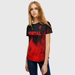 Футболка женская Portal - red gradient посередине, цвет: 3D-принт — фото 2