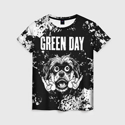 Женская футболка Green Day рок пес