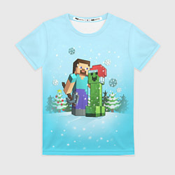 Футболка женская Minecraft - New Year, цвет: 3D-принт