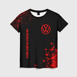 Футболка женская Volkswagen - red gradient вертикально, цвет: 3D-принт