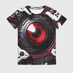 Женская футболка Красная сфера киберпанк
