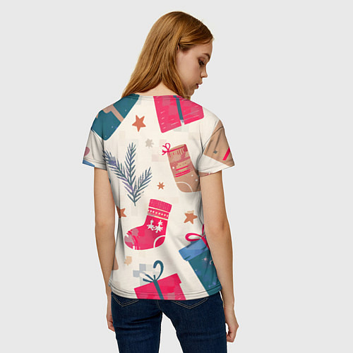 Женская футболка Новогодняя атмосфера / 3D-принт – фото 4