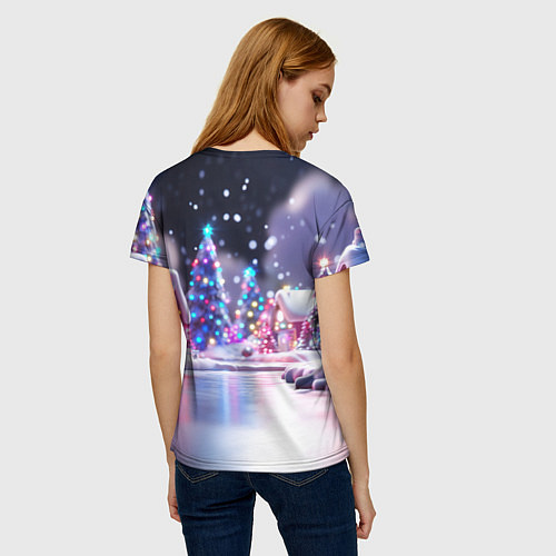 Женская футболка Новогоднее настроение фонариков / 3D-принт – фото 4