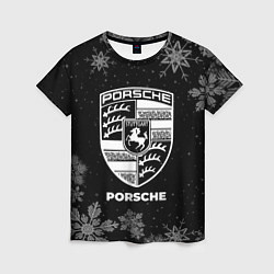 Женская футболка Снежный Porsche