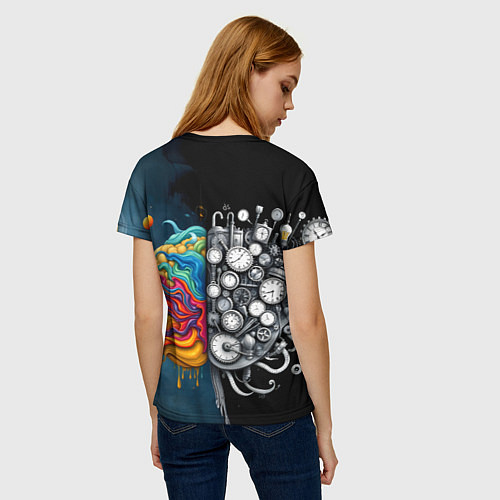 Женская футболка Креативный мозг / 3D-принт – фото 4