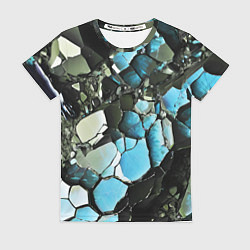 Женская футболка Чёрно-синий камень