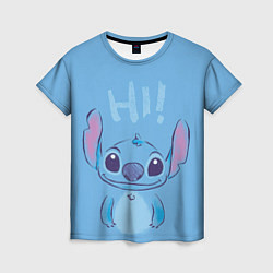 Женская футболка Stitch says hi