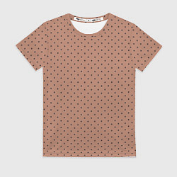 Женская футболка Mocha Mousse шоколадно-коричневый в горошек